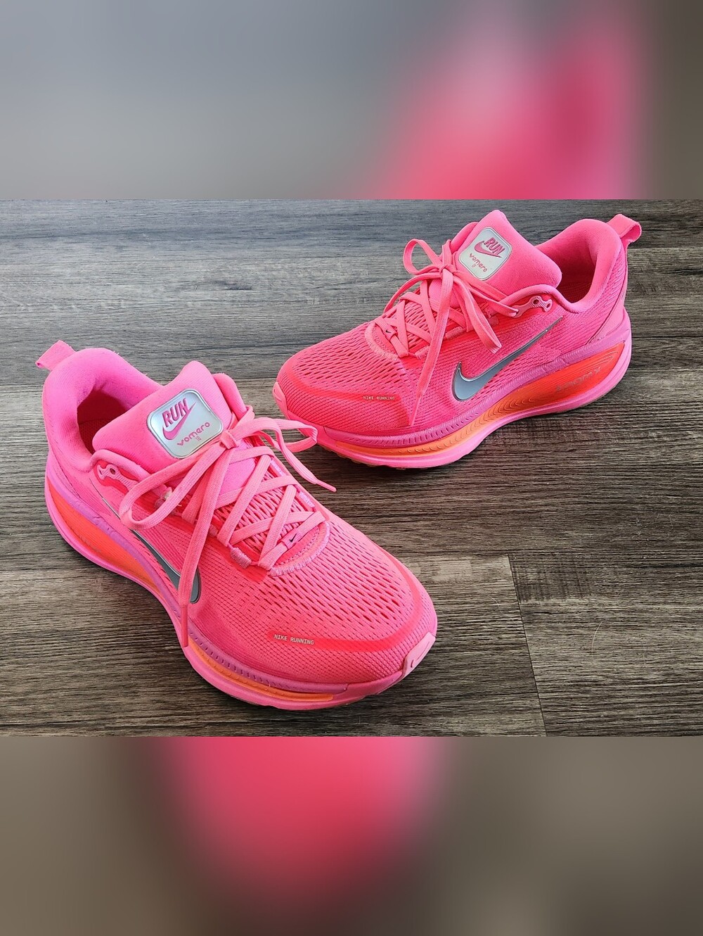 **XCLNT* Nike Vomero 18 Zoom X Sz 8.5 Digital Hyper Vibrant Neon Hot Pink Orange